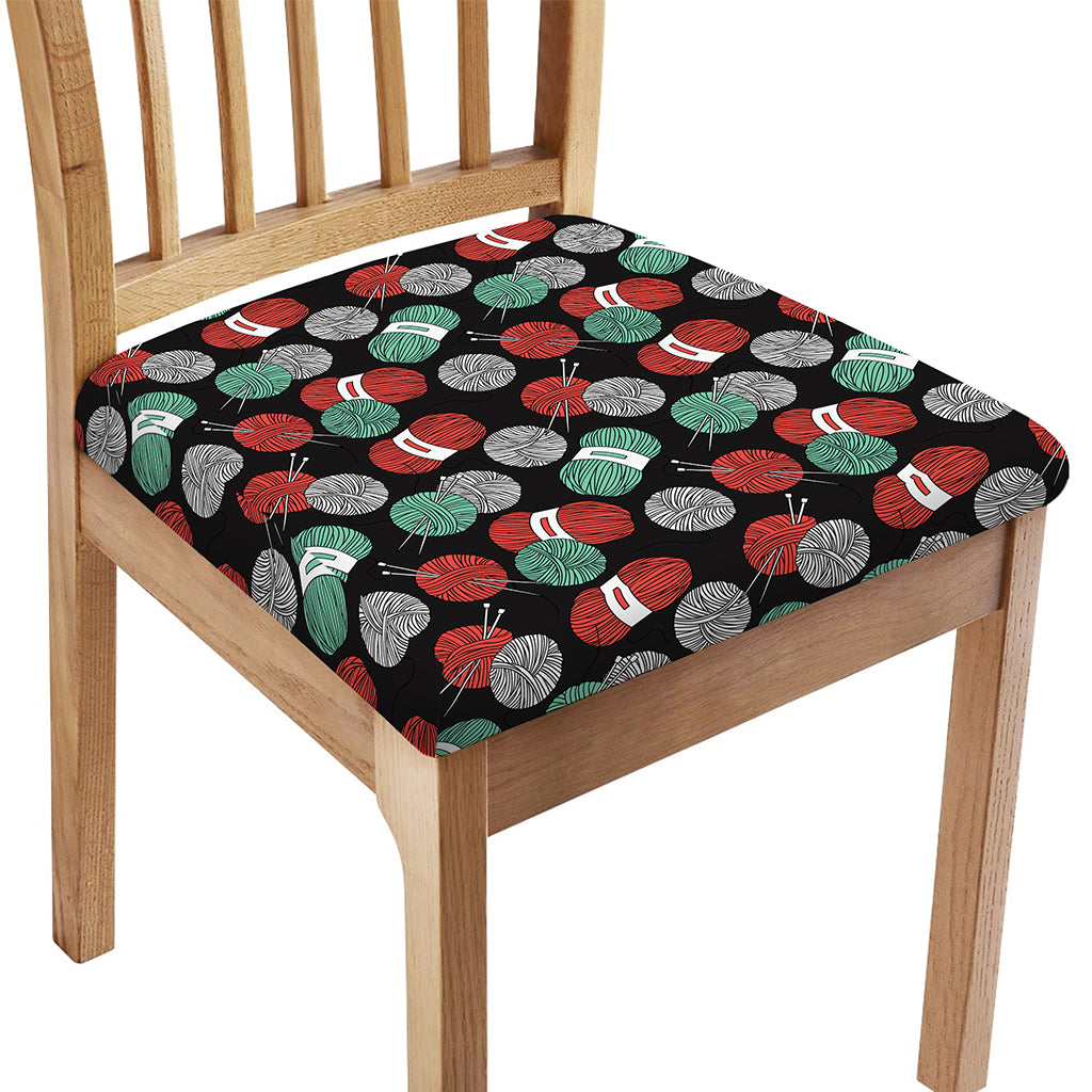 Crochet Yarn Pattern Print Chair Cushion Cover