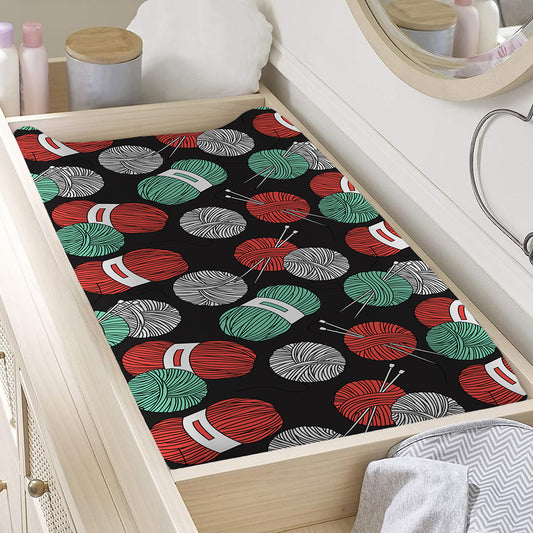 Crochet Yarn Pattern Print Changing Pad Cover