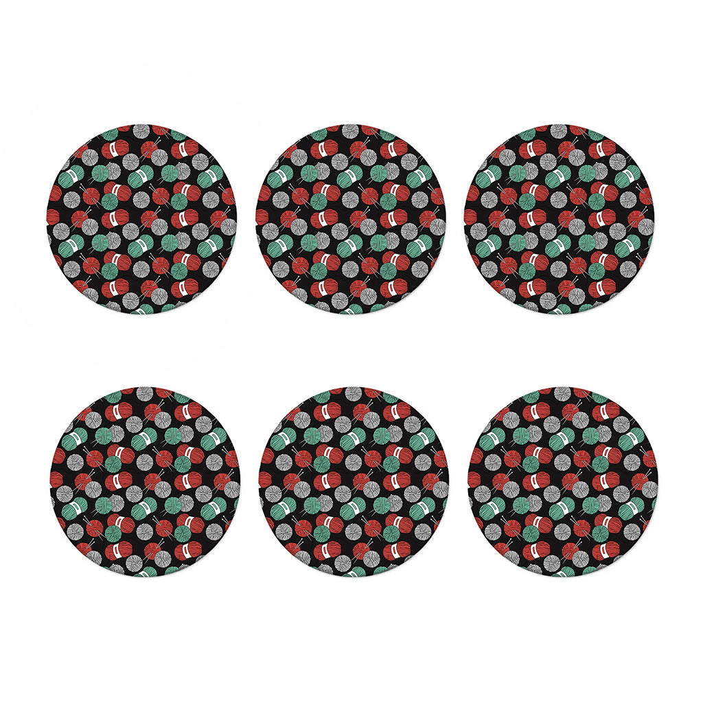 Crochet Yarn Pattern Print Coaster Set