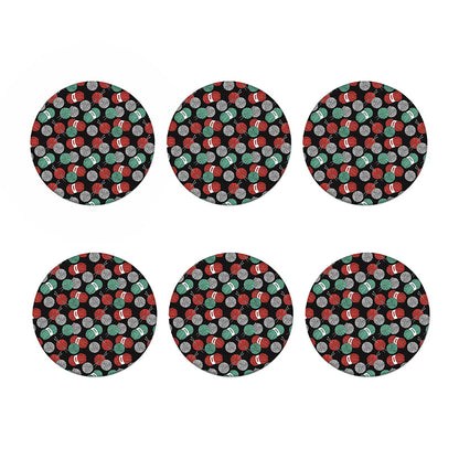 Crochet Yarn Pattern Print Coaster Set