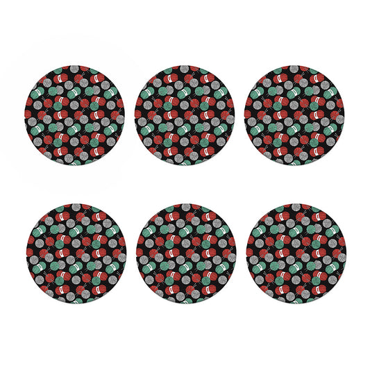 Crochet Yarn Pattern Print Coaster Set