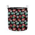 Crochet Yarn Pattern Print Collapsible Laundry Basket