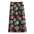 Crochet Yarn Pattern Print Cotton Front Slit Maxi Skirt