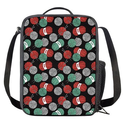 Crochet Yarn Pattern Print Crossbody Lunch Bag