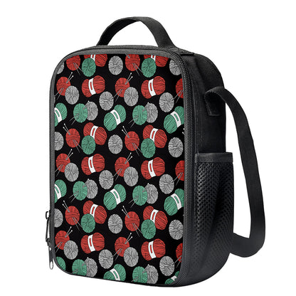 Crochet Yarn Pattern Print Crossbody Lunch Bag