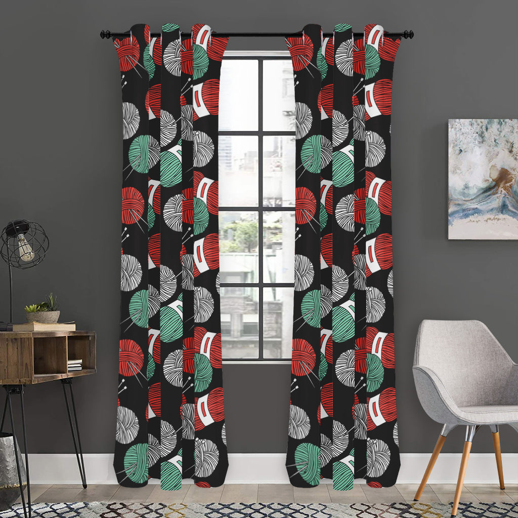 Crochet Yarn Pattern Print Curtain