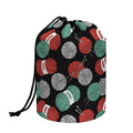Crochet Yarn Pattern Print Drawstring Makeup Bag