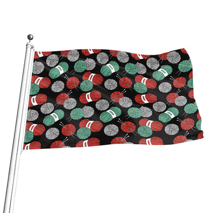 Crochet Yarn Pattern Print Flag