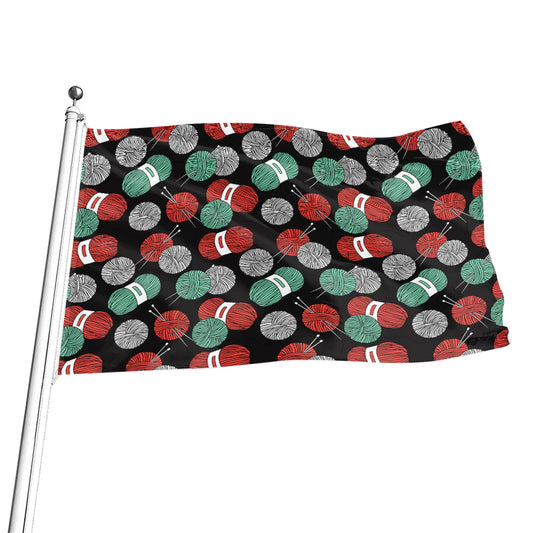 Crochet Yarn Pattern Print Flag