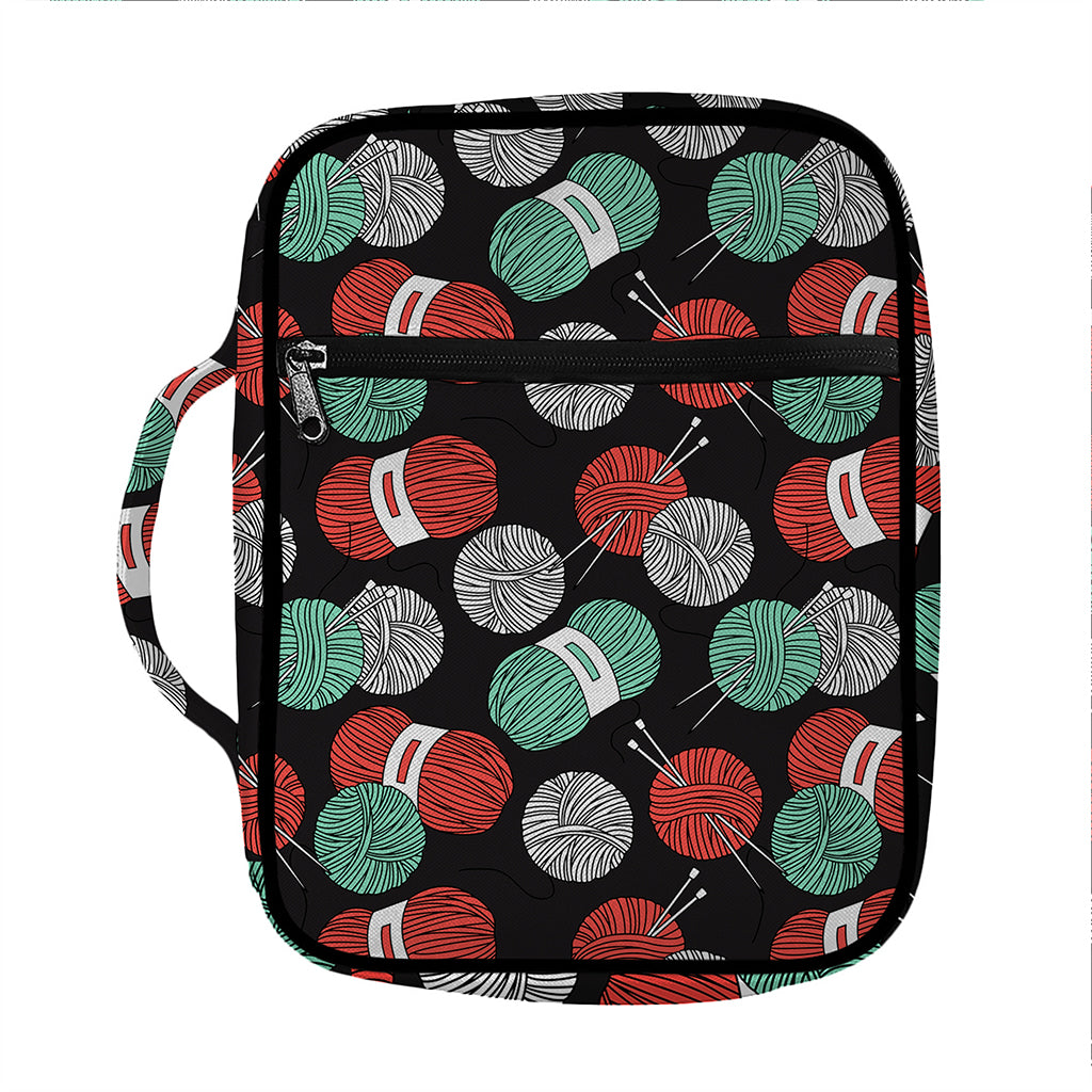 Crochet Yarn Pattern Print Front Pocket Bible Bag