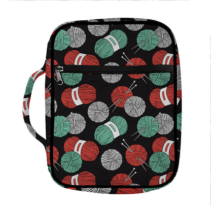Crochet Yarn Pattern Print Front Pocket Bible Bag