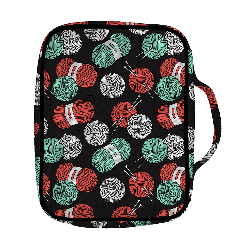 Crochet Yarn Pattern Print Front Pocket Bible Bag
