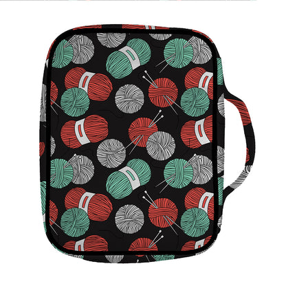 Crochet Yarn Pattern Print Front Pocket Bible Bag