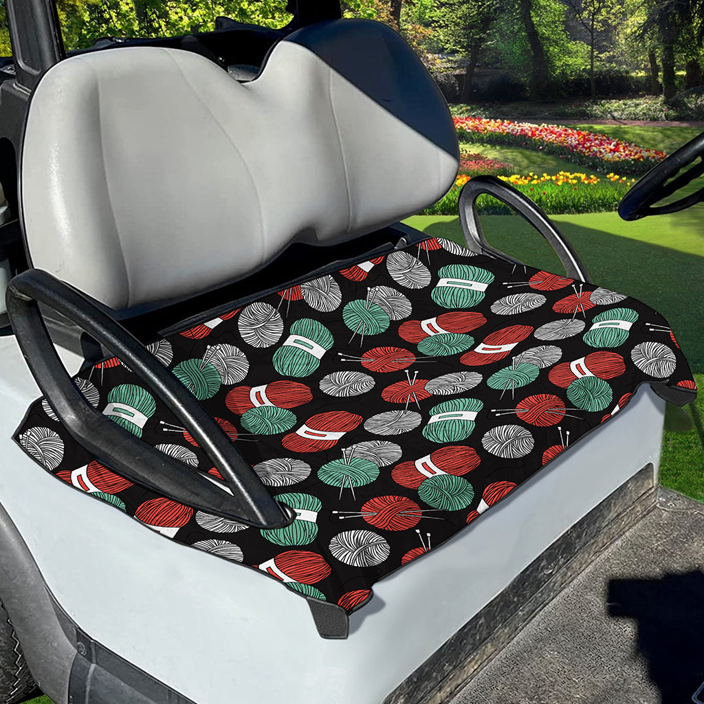Crochet Yarn Pattern Print Golf Cart Seat Cover