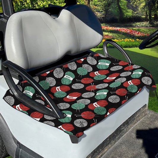 Crochet Yarn Pattern Print Golf Cart Seat Cover