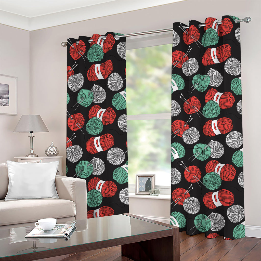 Crochet Yarn Pattern Print Grommet Curtains