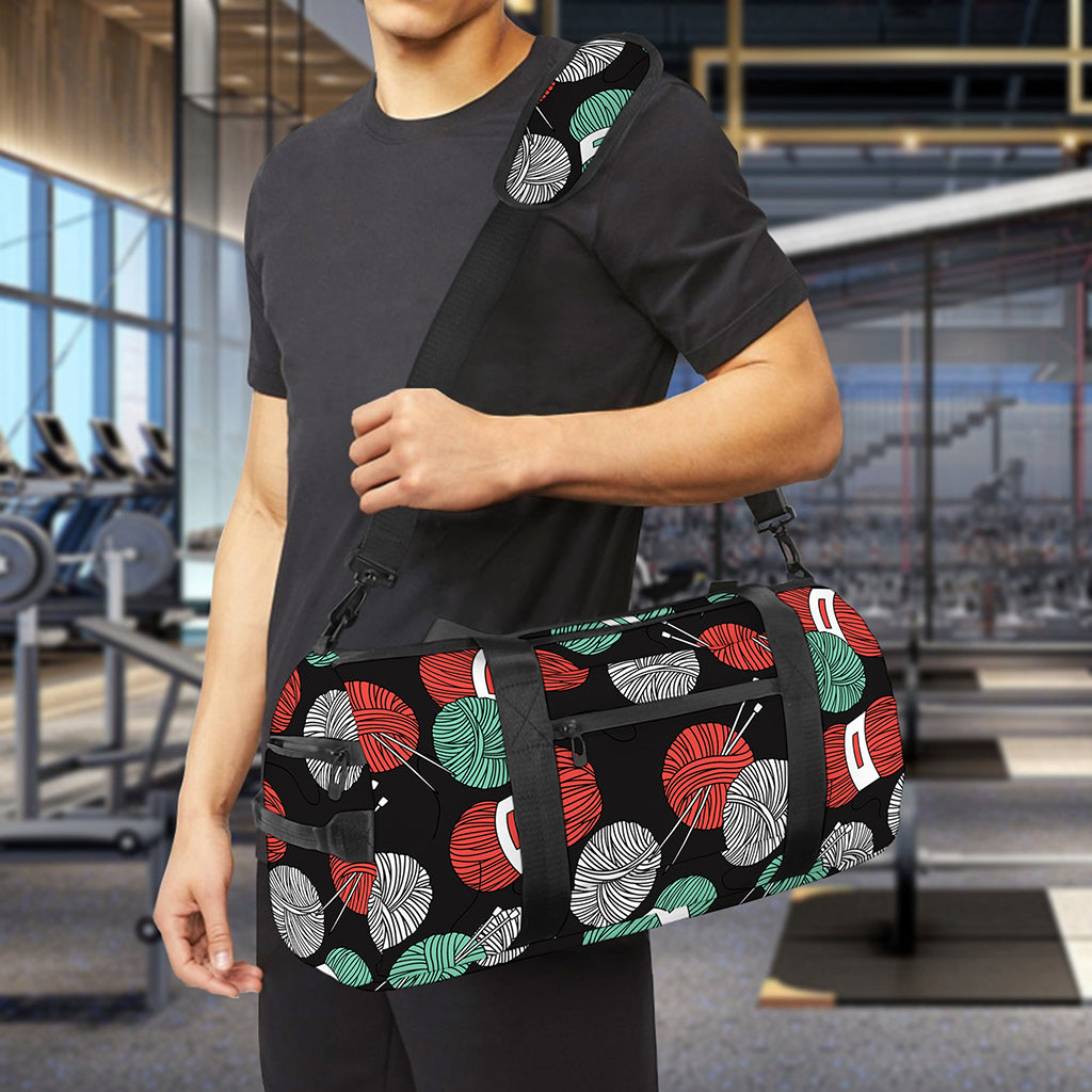 Crochet Yarn Pattern Print Gym Bag