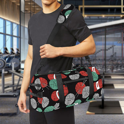 Crochet Yarn Pattern Print Gym Bag