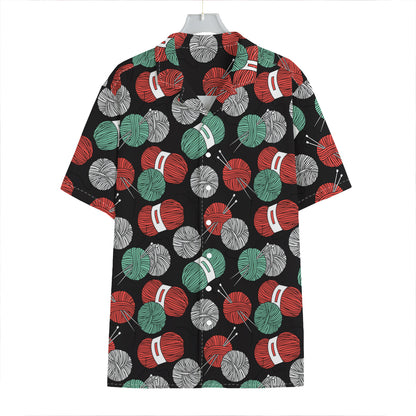 Crochet Yarn Pattern Print Hawaiian Shirt