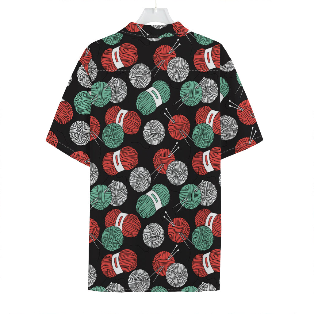 Crochet Yarn Pattern Print Hawaiian Shirt