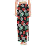 Crochet Yarn Pattern Print High Slit Maxi Skirt