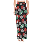 Crochet Yarn Pattern Print High Slit Maxi Skirt
