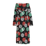 Crochet Yarn Pattern Print Hooded Bathrobe