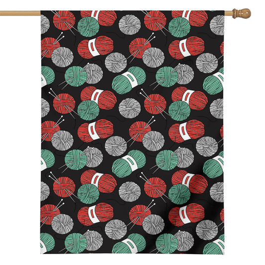 Crochet Yarn Pattern Print House Flag