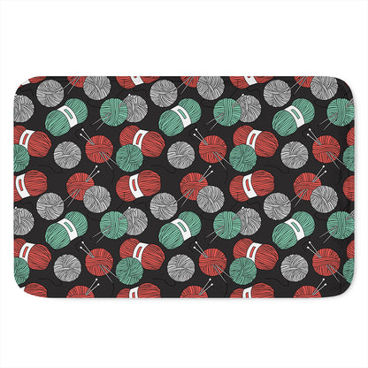 Crochet Yarn Pattern Print Indoor Door Mat