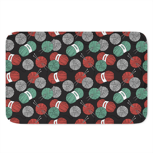 Crochet Yarn Pattern Print Indoor Door Mat
