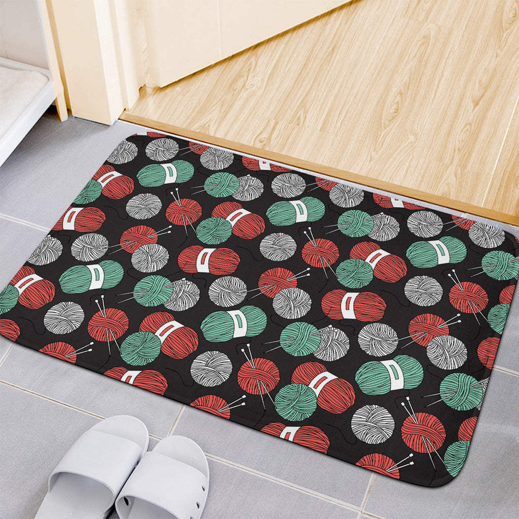 Crochet Yarn Pattern Print Indoor Door Mat