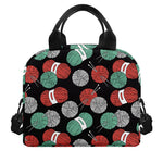Crochet Yarn Pattern Print Insulated Lunch Bag