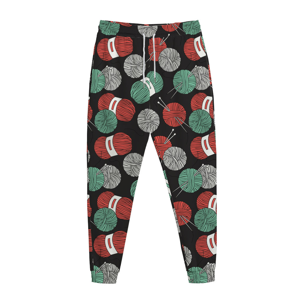Crochet Yarn Pattern Print Jogger Pants