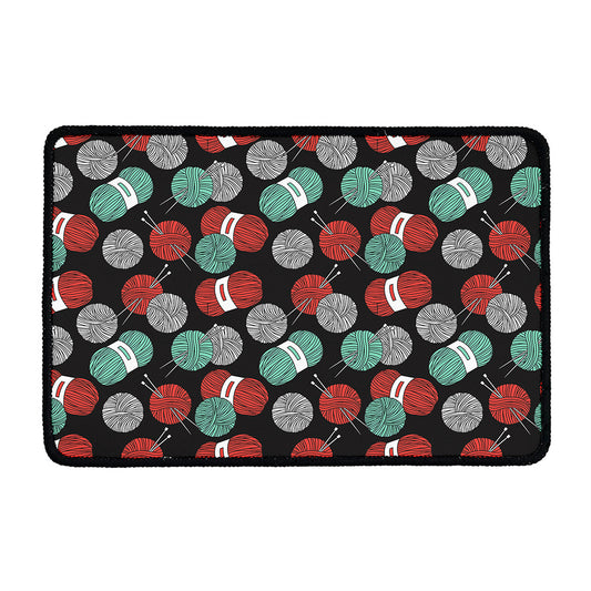 Crochet Yarn Pattern Print Kitchen Mat