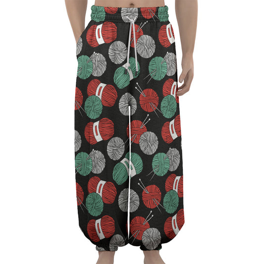 Crochet Yarn Pattern Print Lantern Pants