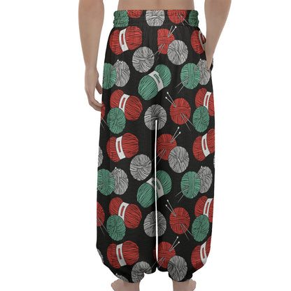 Crochet Yarn Pattern Print Lantern Pants