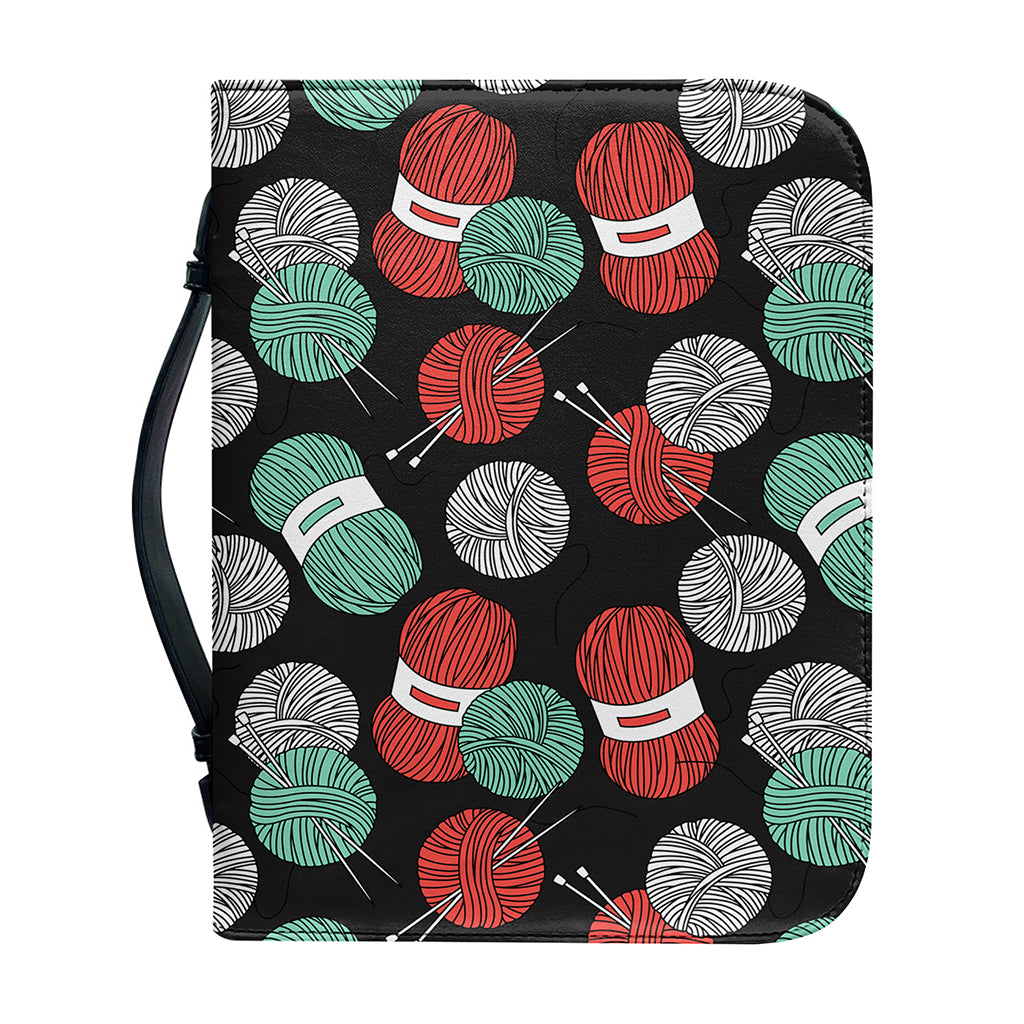 Crochet Yarn Pattern Print Leather Bible Cover