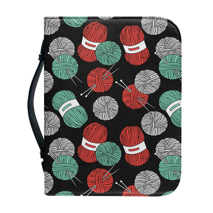 Crochet Yarn Pattern Print Leather Bible Cover