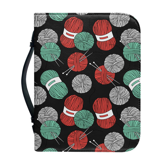 Crochet Yarn Pattern Print Leather Bible Cover