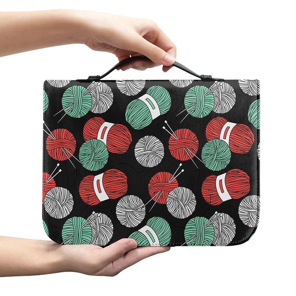 Crochet Yarn Pattern Print Leather Bible Cover