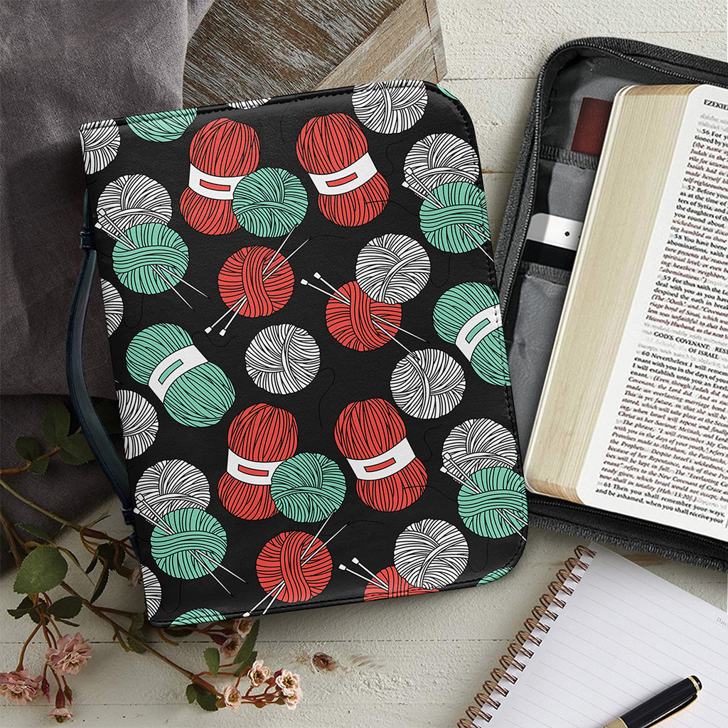Crochet Yarn Pattern Print Leather Bible Cover
