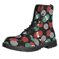 Crochet Yarn Pattern Print Lace-Up Boots