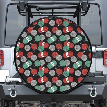 Crochet Yarn Pattern Print Leather Spare Tire Cover