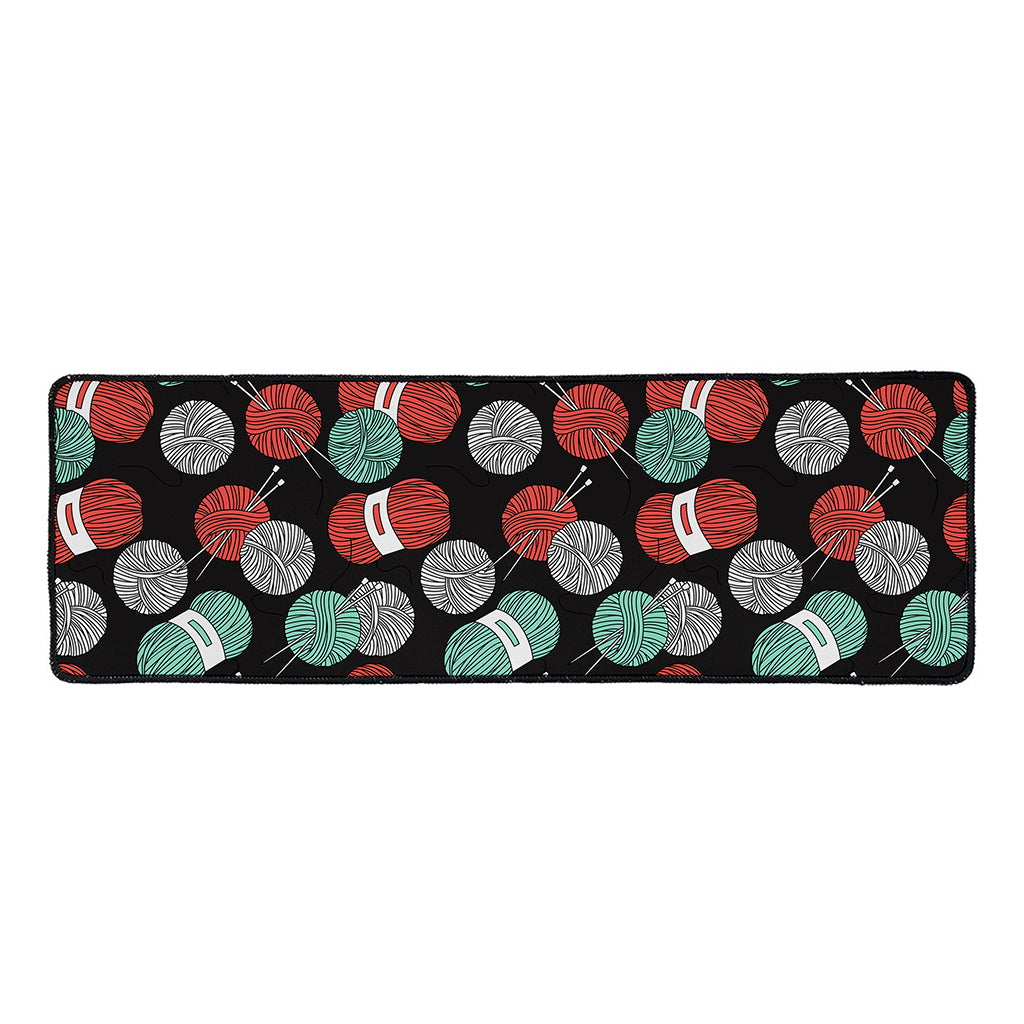 Crochet Yarn Pattern Print Long Kitchen Mat