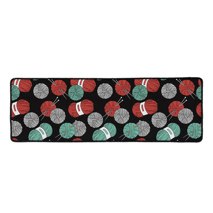 Crochet Yarn Pattern Print Long Kitchen Mat