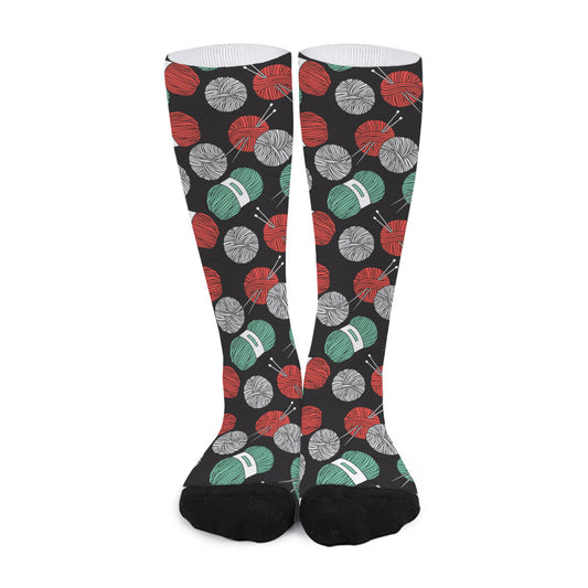 Crochet Yarn Pattern Print Long Socks