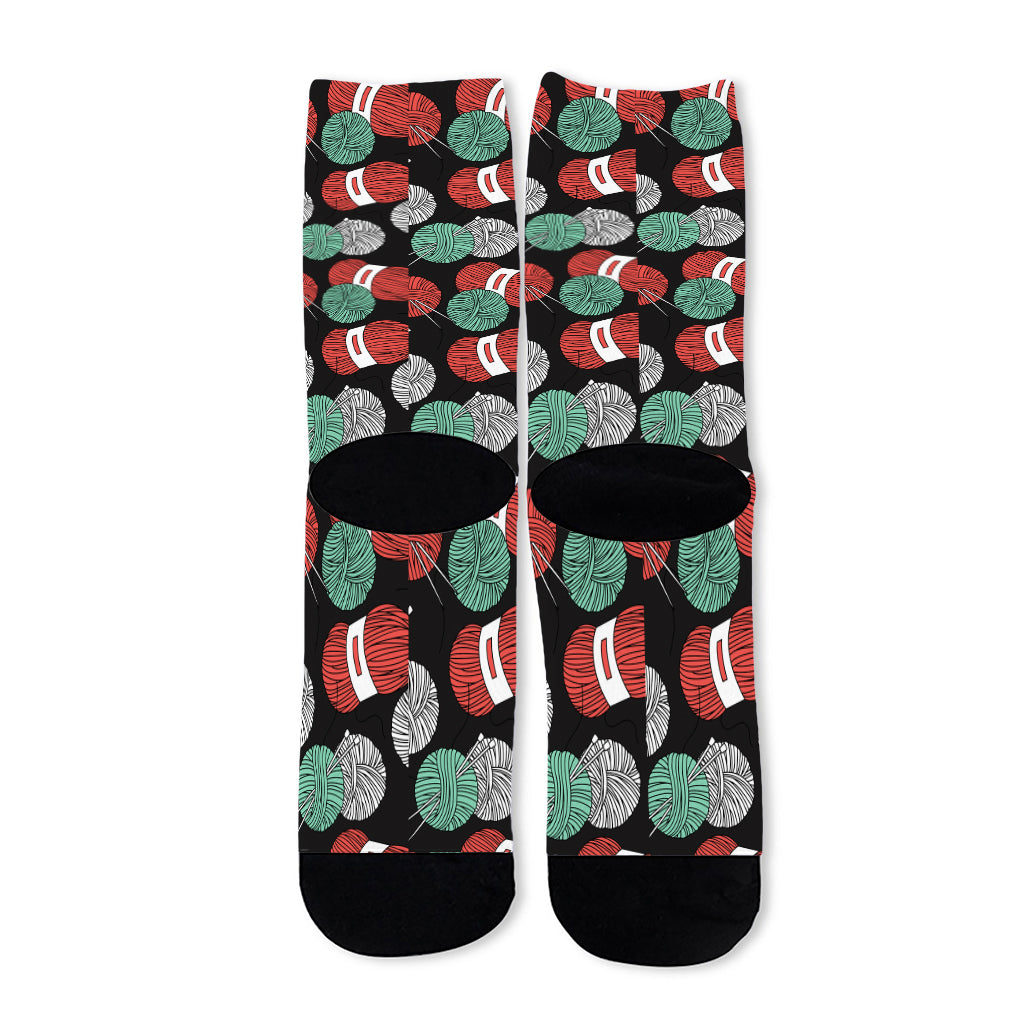 Crochet Yarn Pattern Print Long Socks