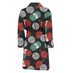 Crochet Yarn Pattern Print Men's Bathrobe