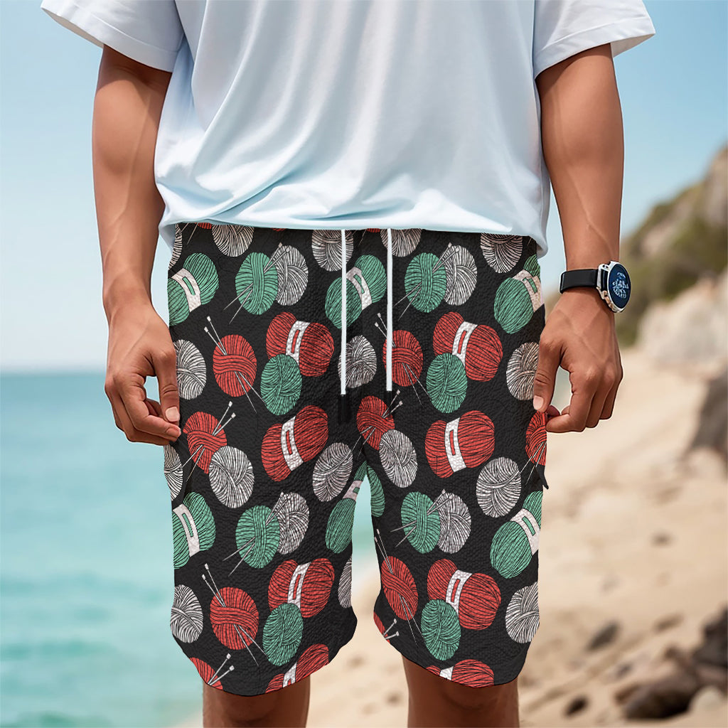 Crochet Yarn Pattern Print Men's Cargo Shorts