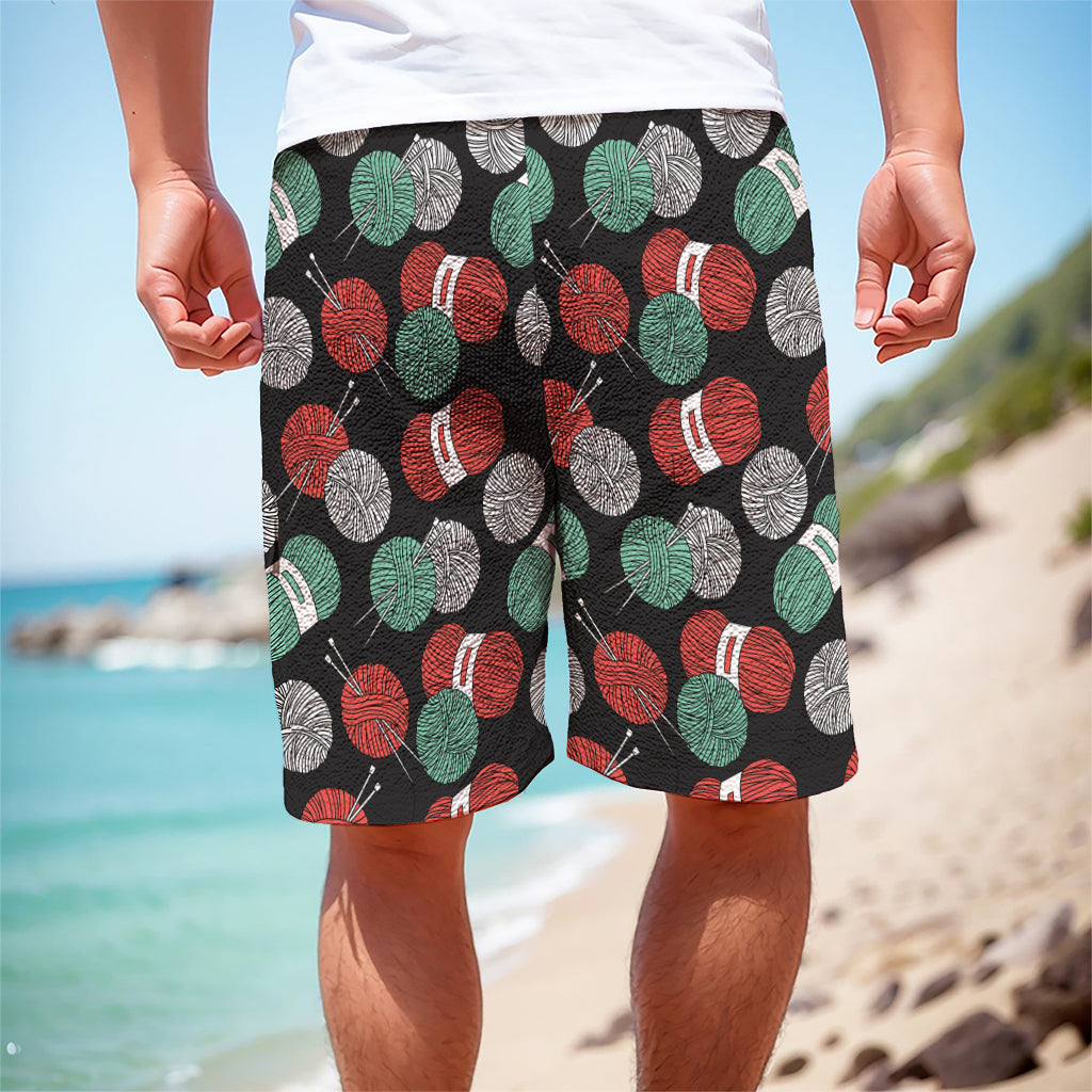 Crochet Yarn Pattern Print Men's Cargo Shorts